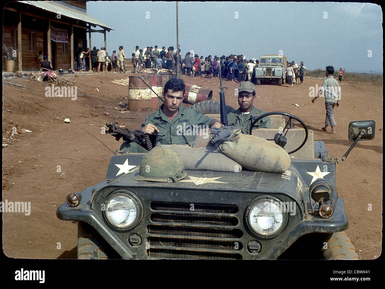 Gis In Gun Jeep With M60 Machine Gun In The 4th Infantry Divisions
