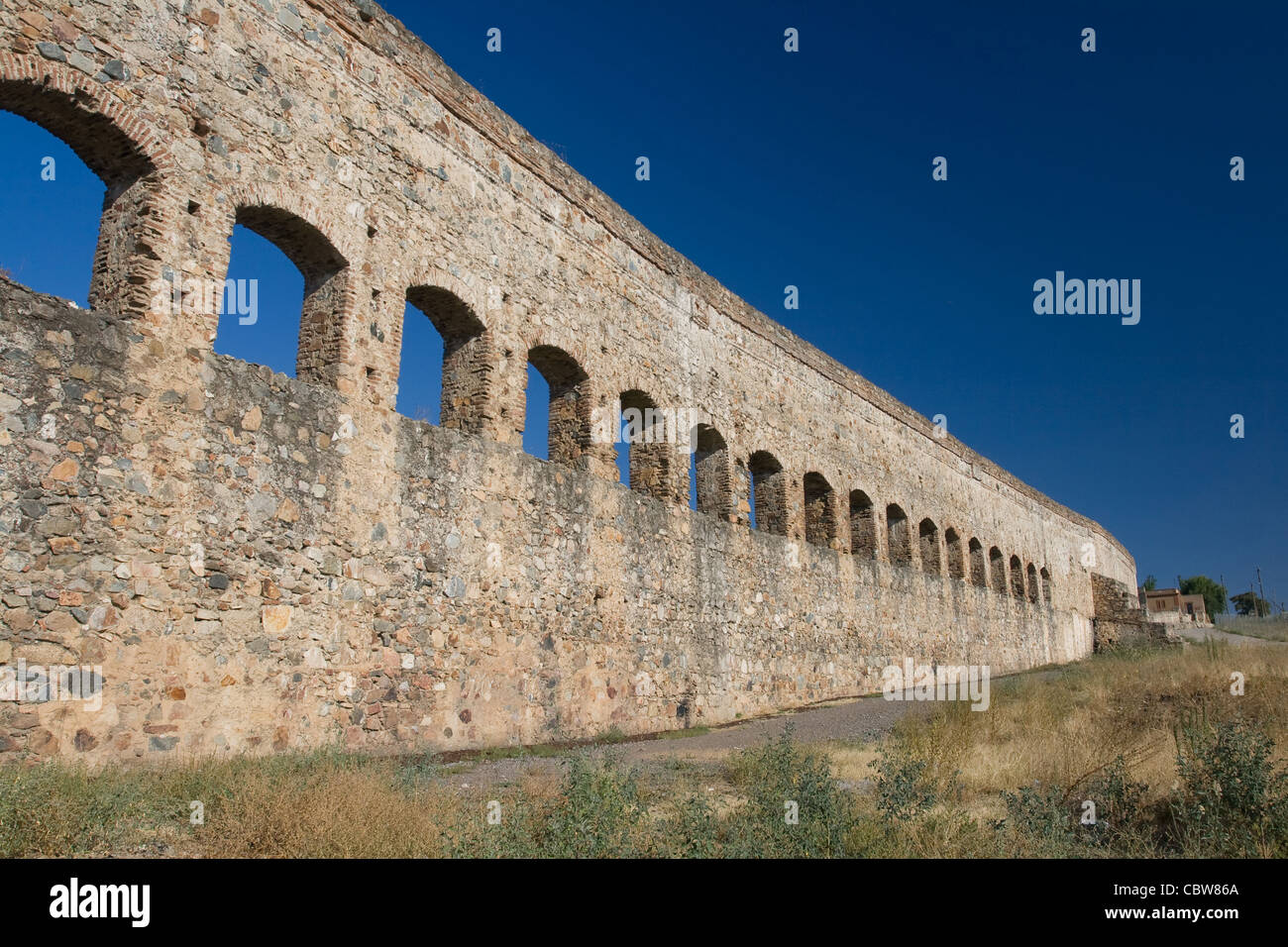 San Lazaro's aqueduct from Roman epoch placed on ancient Roman province Lusitania Stock Photo