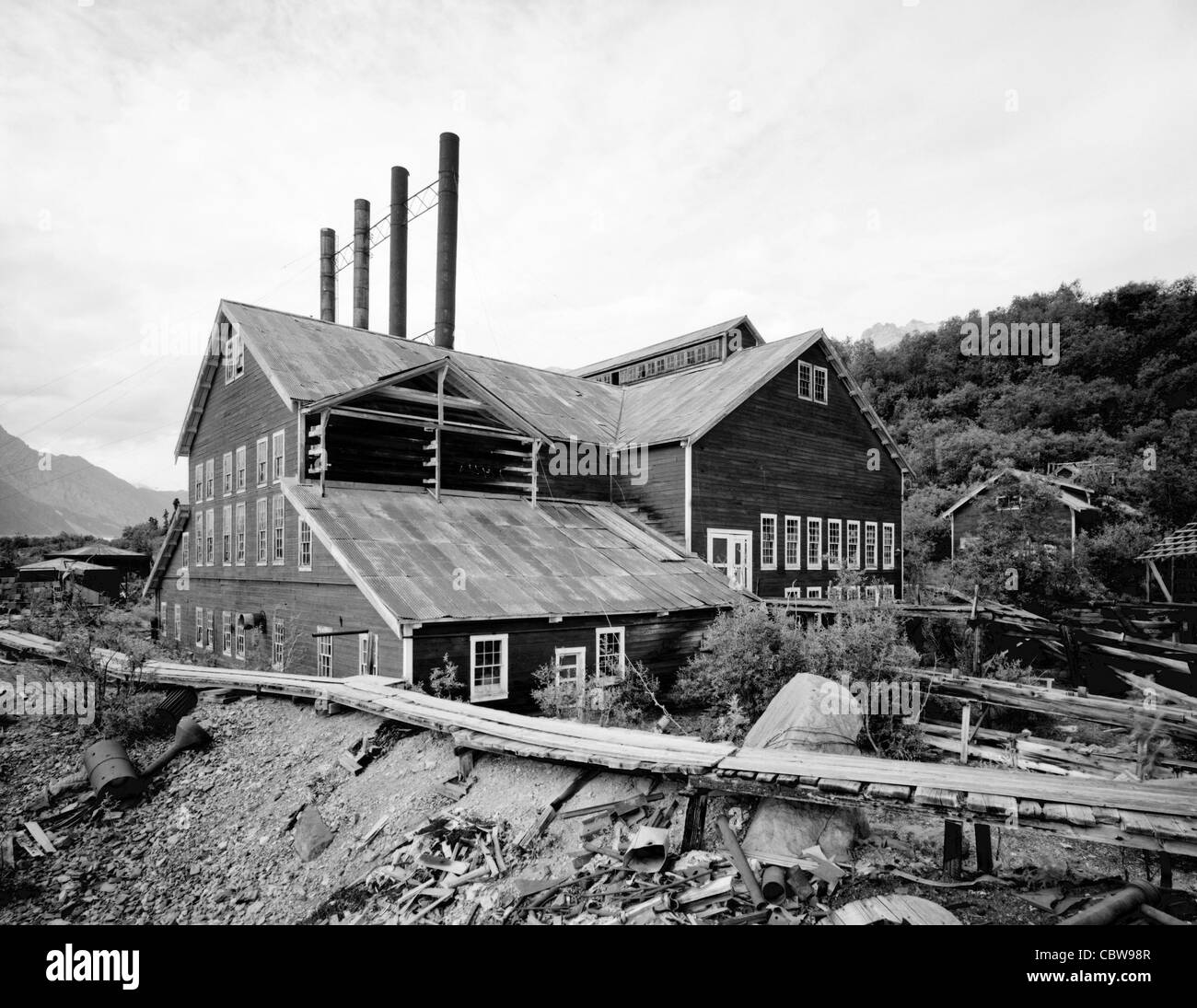 USA Alaska Valdez Cordova Census Area Kennecott Copper Mine Stock Photo