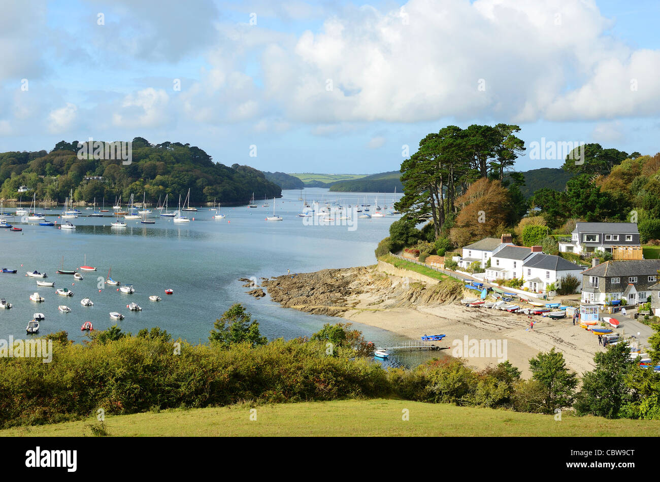 The small village of " helford passage " on the helford river near