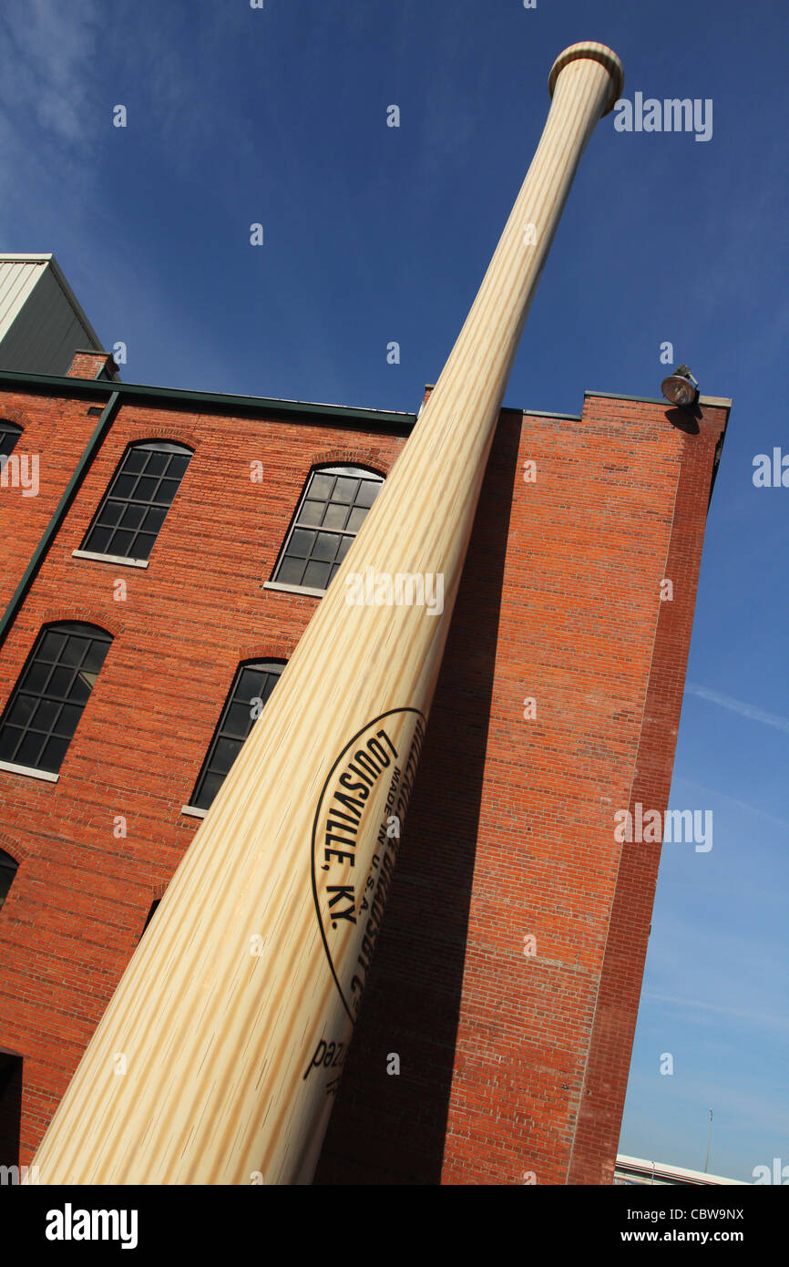 Louisville Slugger Museum and Factory. Sign made of Baseball Bat. Louisville, Kentucky, USA. Stock Photo