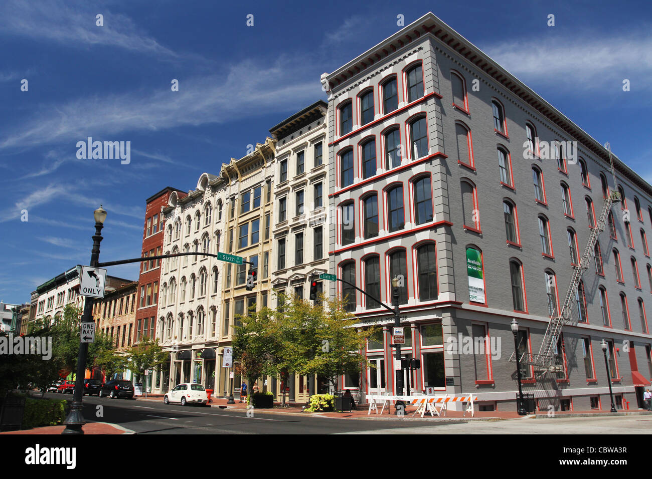 Historic Architecture. Louisville, Kentucky, USA. West Main Street Preservation District. Stock Photo
