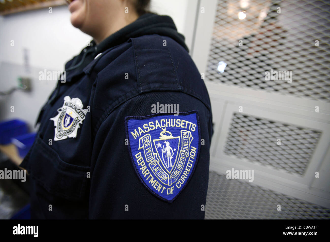 A guard at the medium security prison, Massachusetts Correctional Institute, Norfolk, Massachusetts Stock Photo