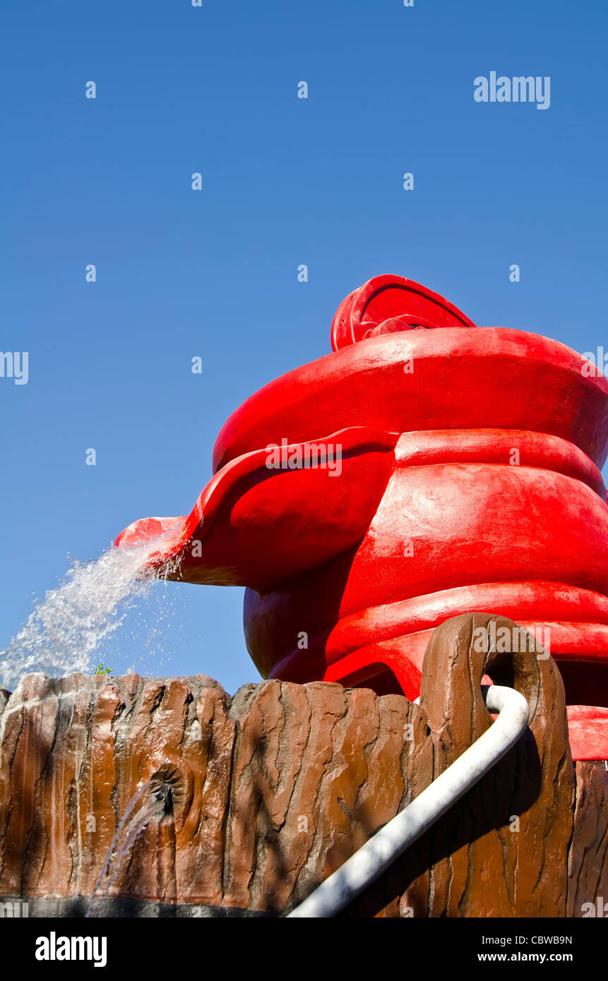 Fivels Playland kids playground with huge red water pump at Universal Studios Orlando Florida Stock Photo