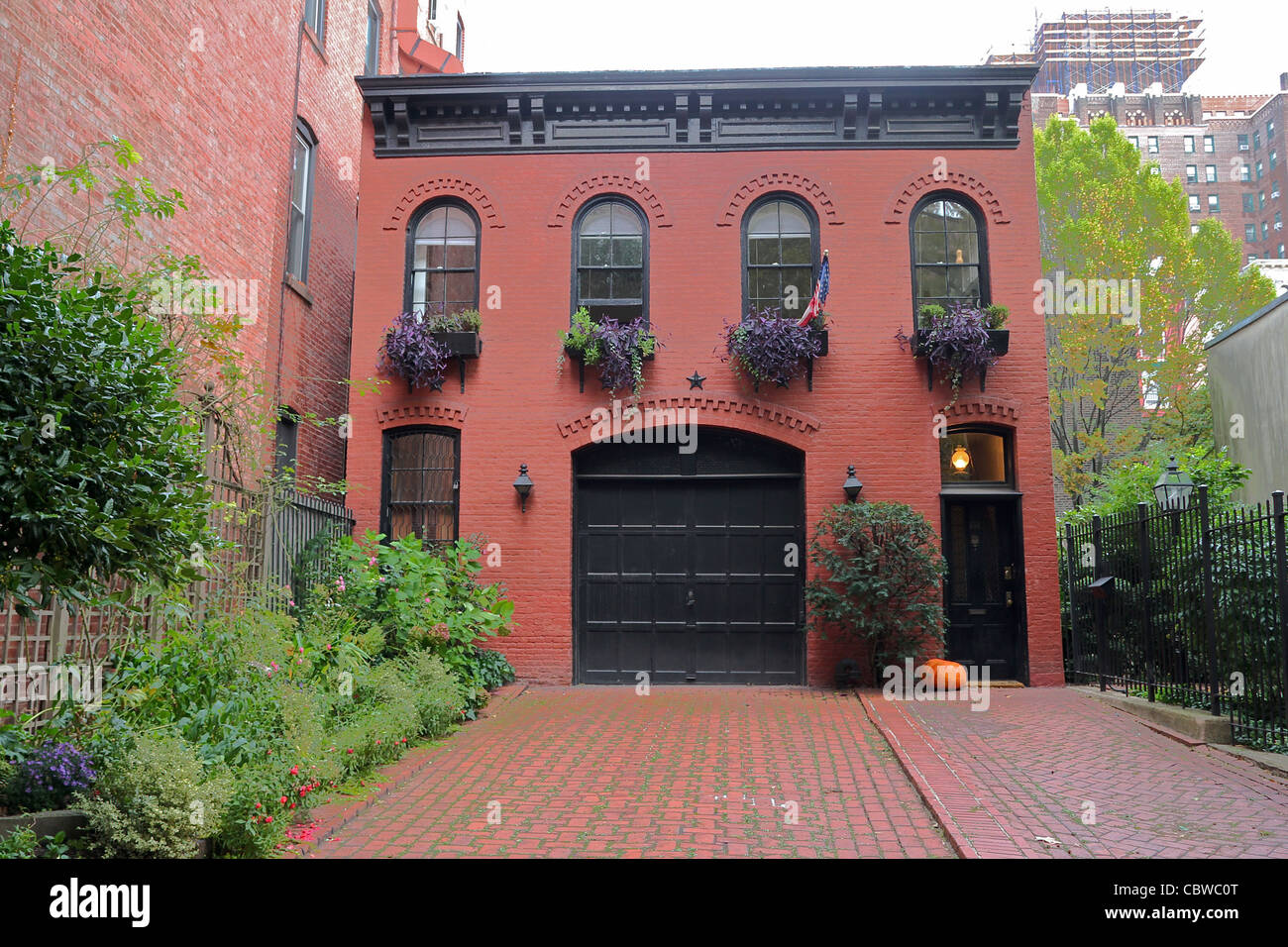 A brick house in Brooklyn Heights, Brooklyn, New York City Stock Photo