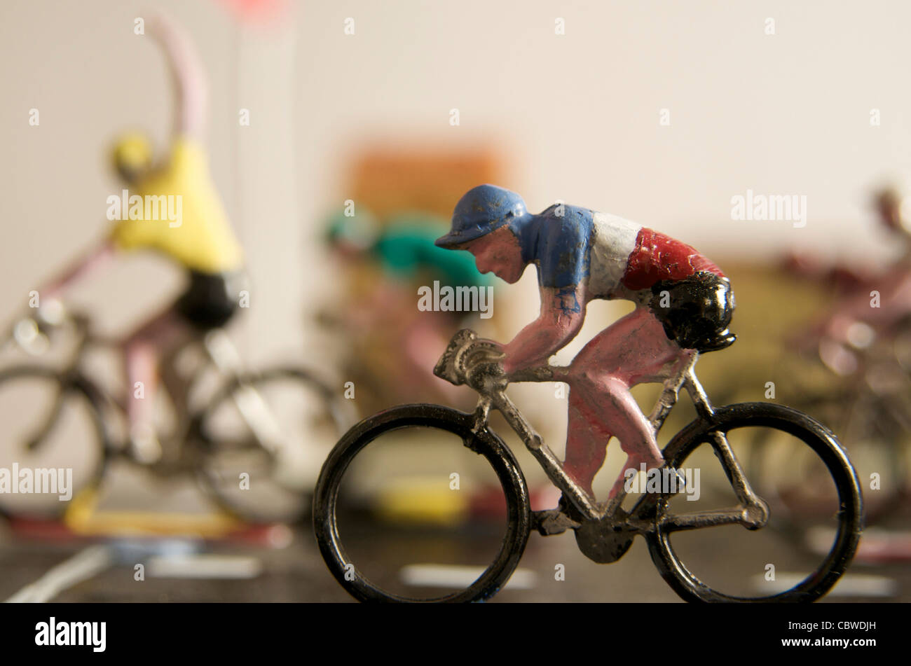 Cyclists, figurines - winner concept Stock Photo