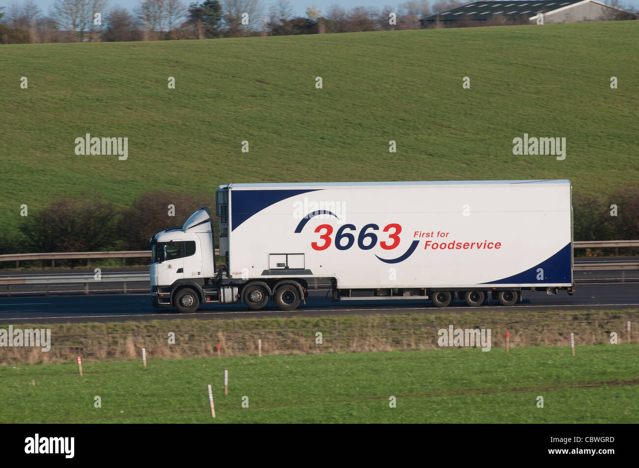 3663 lorry on M40 motorway, Warwickshire, UK Stock Photo