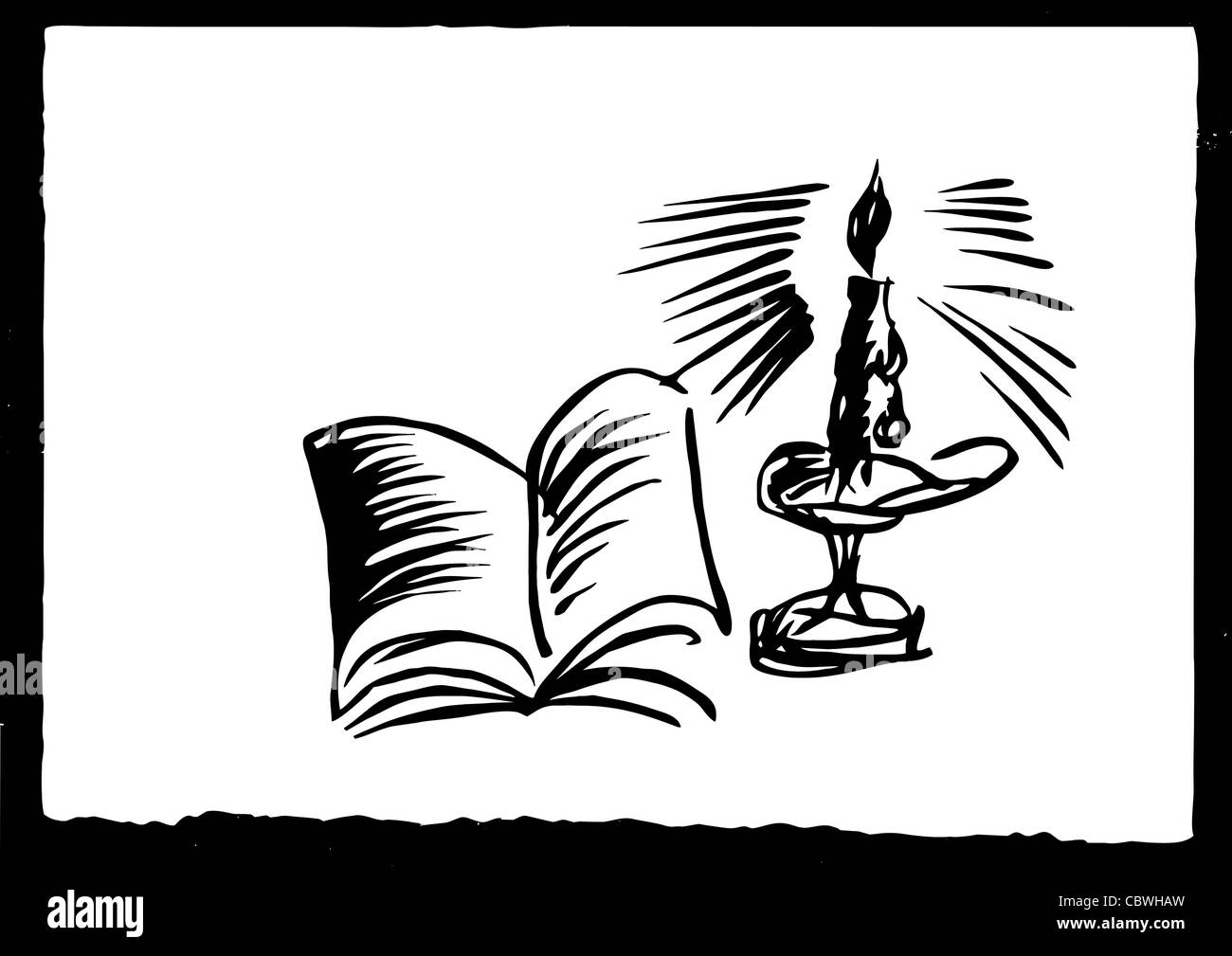 vector drawing of the candle on white paper Stock Photo Alamy