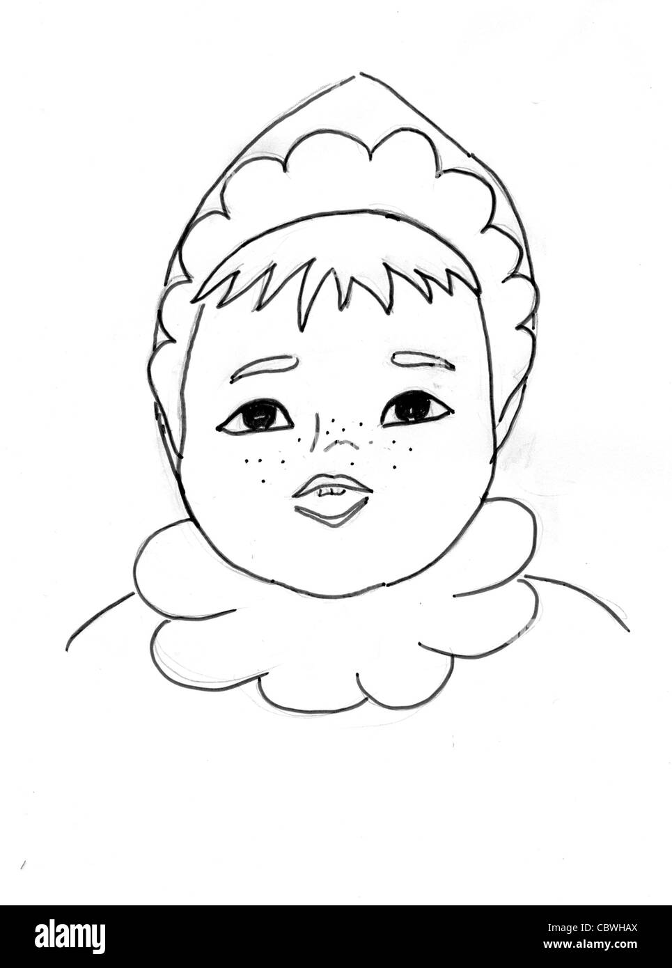 vector portrait child on white background Stock Photo - Alamy