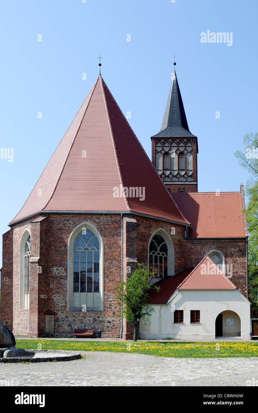 Church Saint Sebastian of Baruth in Brandenburg. Stock Photo