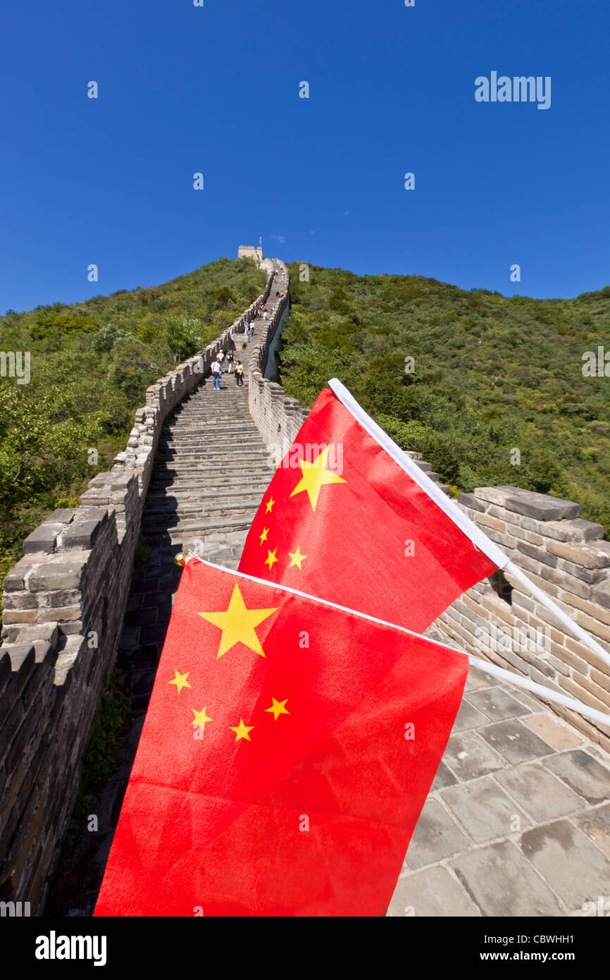 Tourists visiting the Great Wall of China, UNESCO World Heritage Site