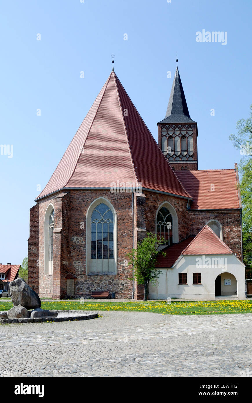 Church Saint Sebastian of Baruth in Brandenburg. Stock Photo