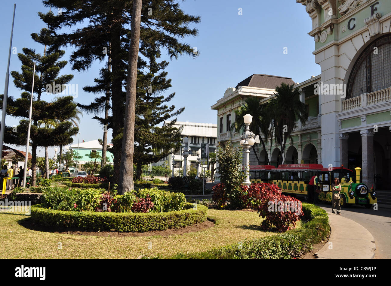 Central train station Maputo, Mozambique, colonial building Stock Photo