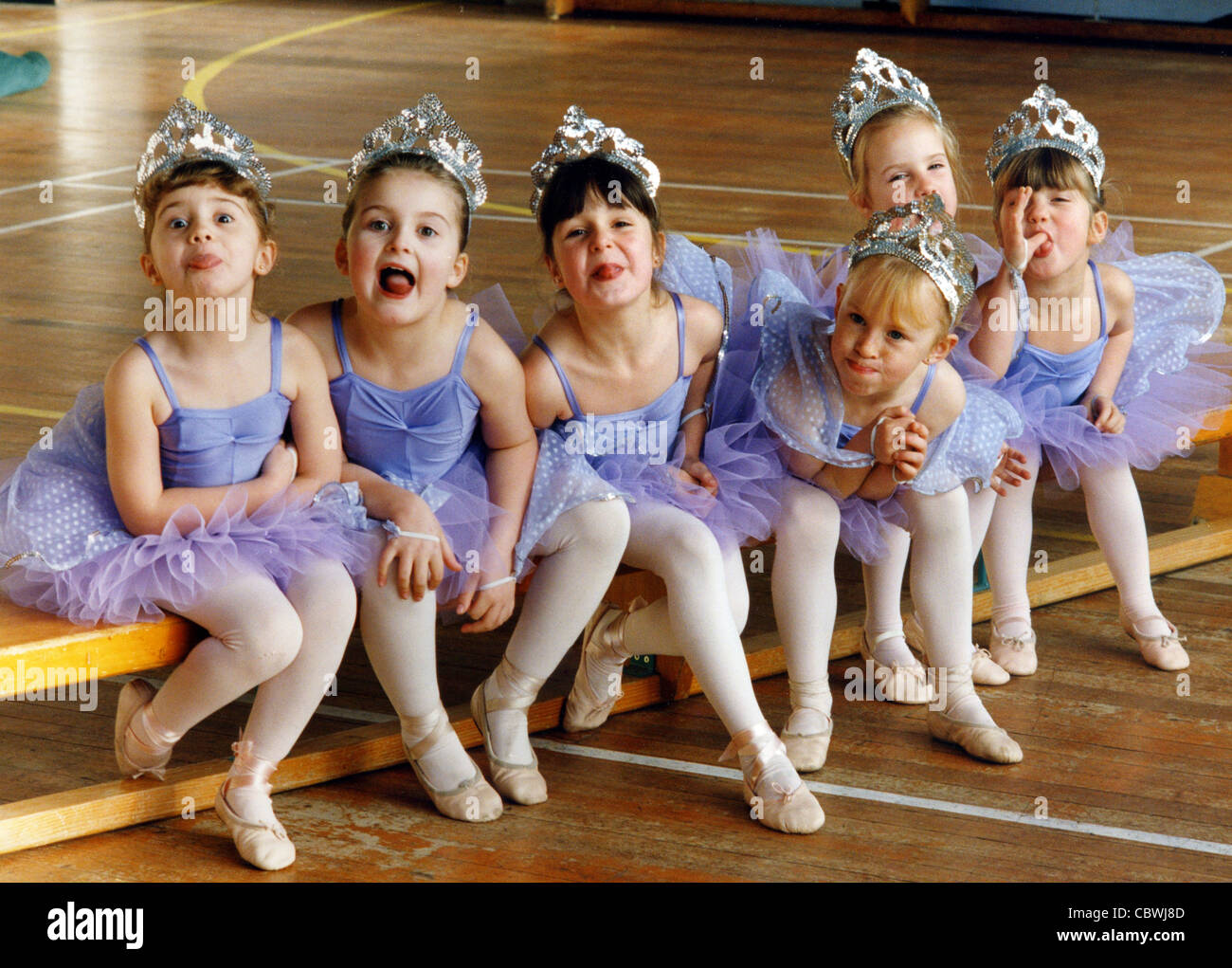 Cheeky young ballet dancers Stock Photo