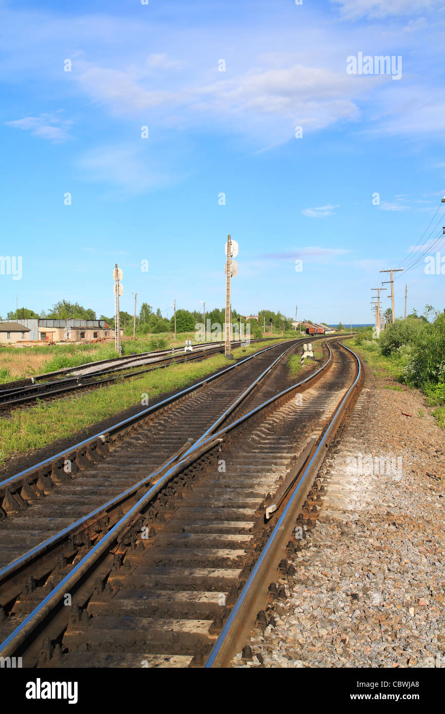 Railroad in black white hi-res stock photography and images - Alamy