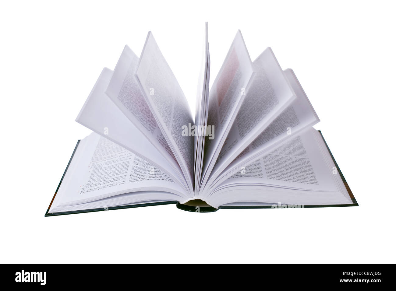 Opened book isolated on white background Stock Photo