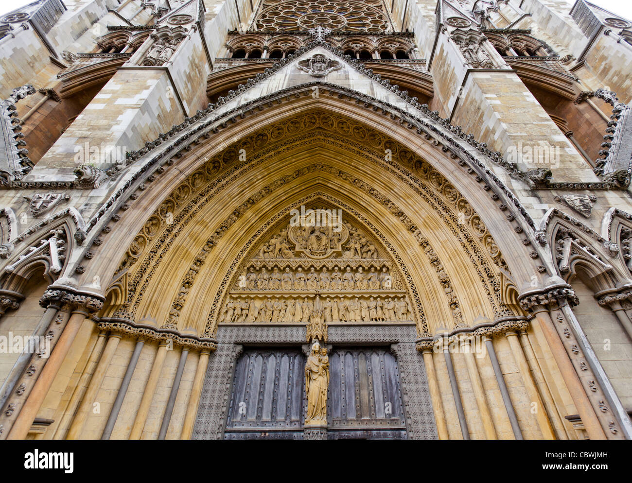 Exterior view of Westminster Abbey. Stock Photo