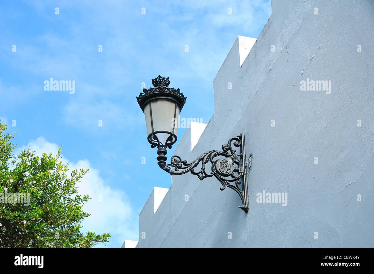 Old San Juan, Puerto Rico Street Light Stock Photo