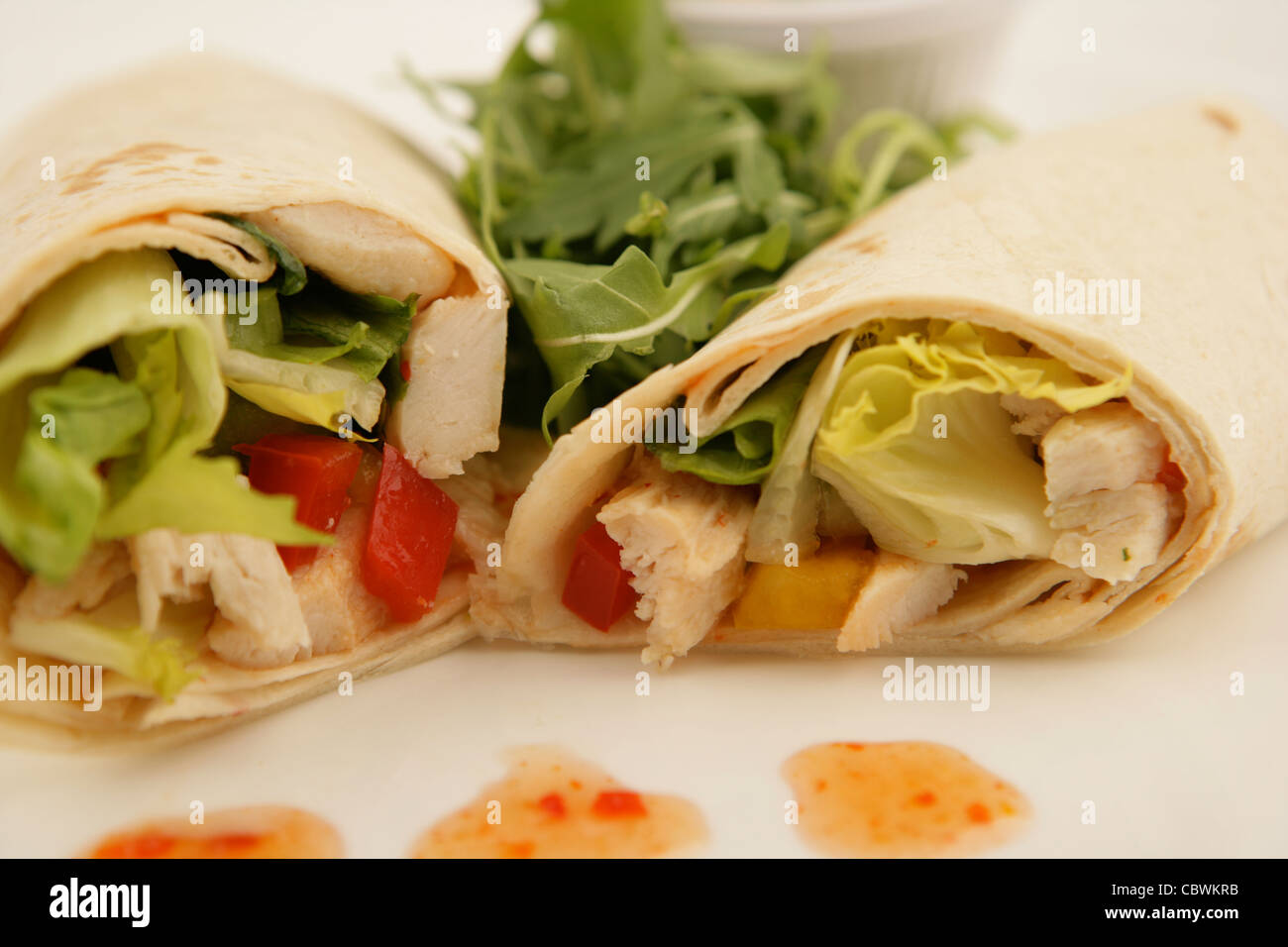 Chicken Salad Wrap on a table Stock Photo