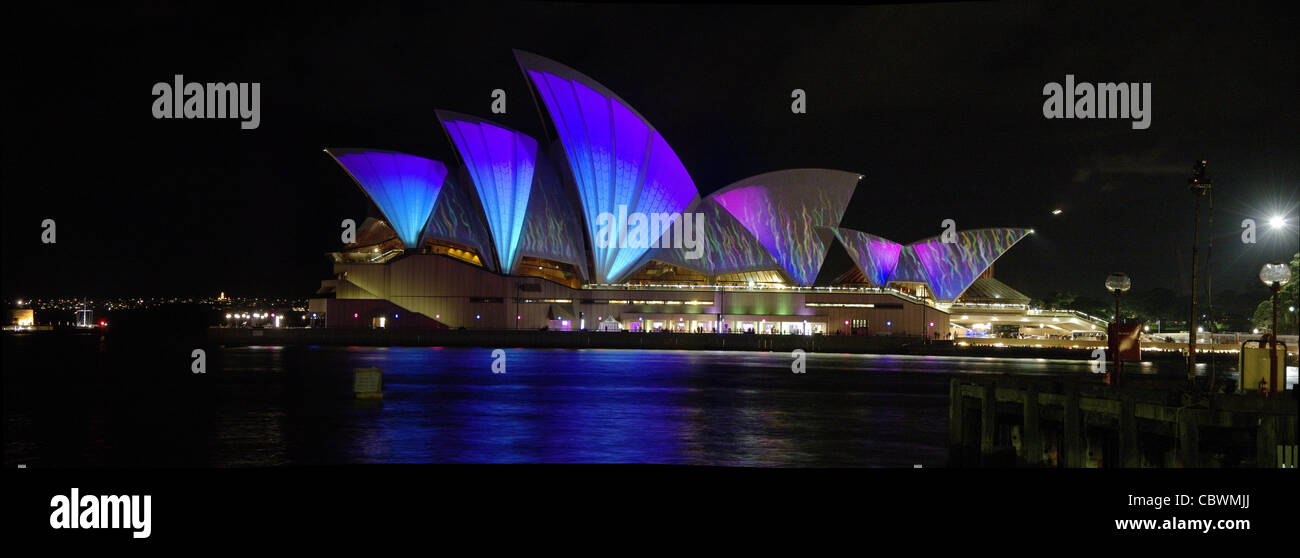Stitched Panorama of Sydney Opera HOuse Stock Photo