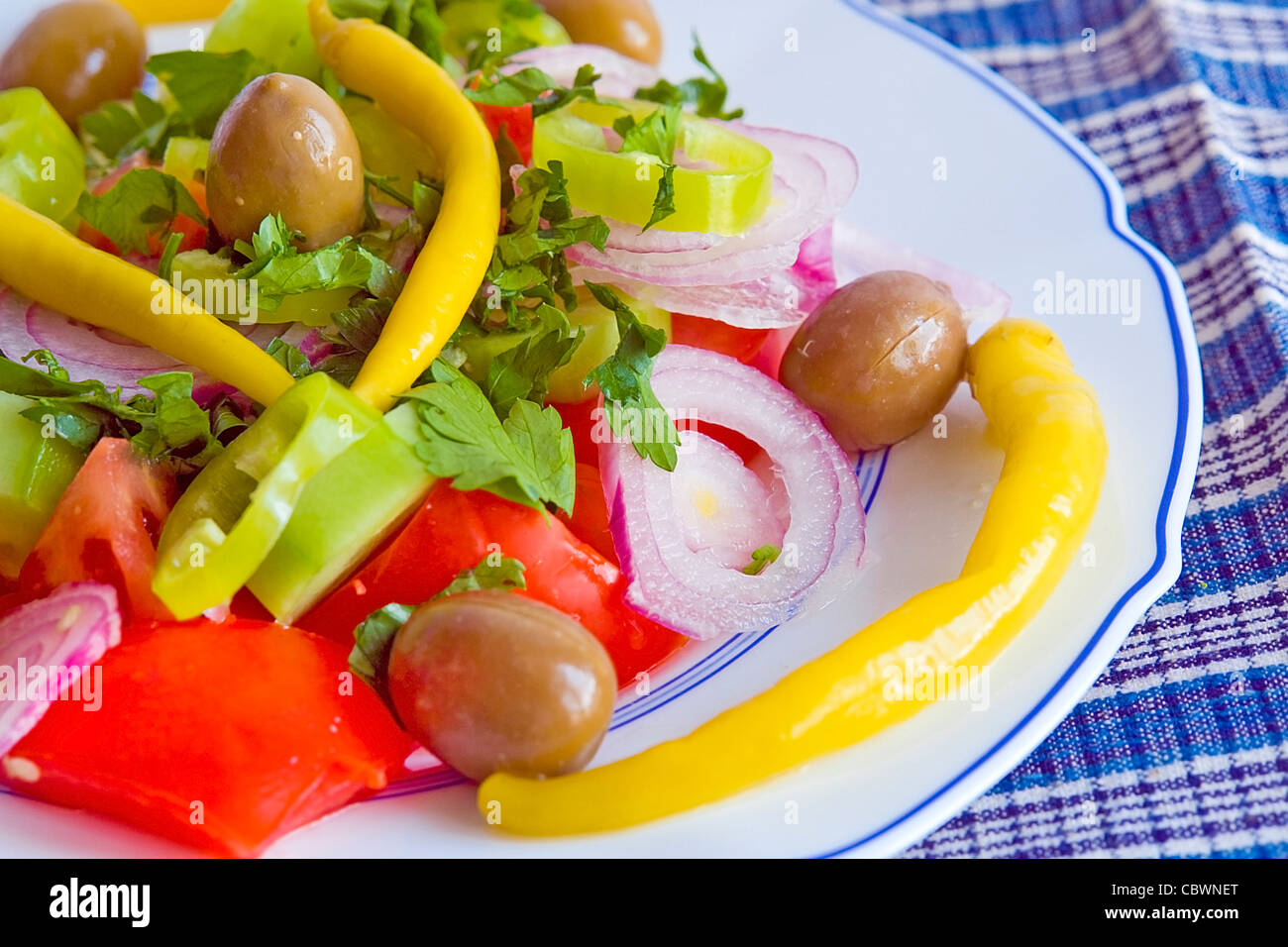 Fresh Greek salad Stock Photo Alamy