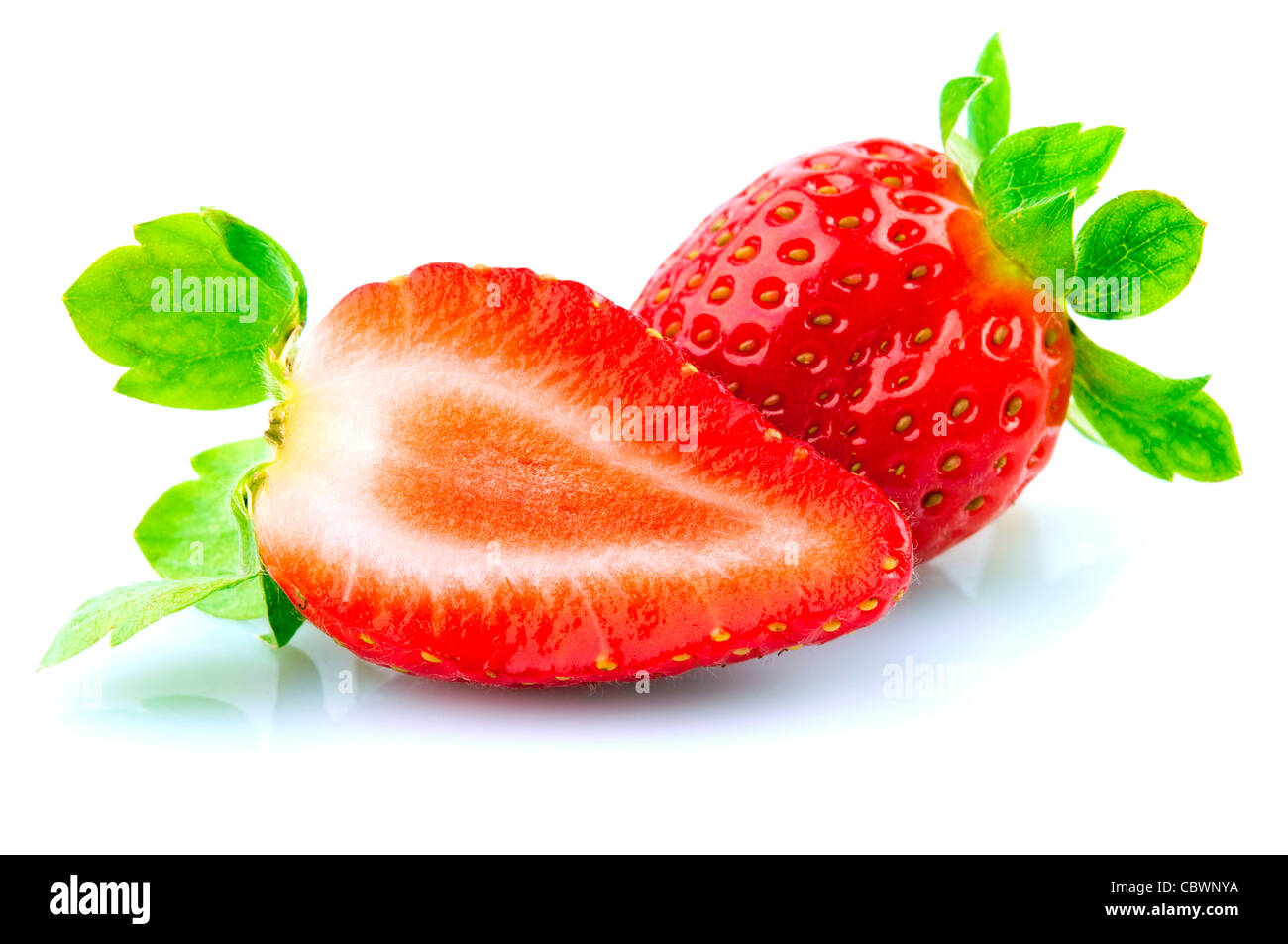 Close up sweet strawberries isolated on white background Stock Photo ...