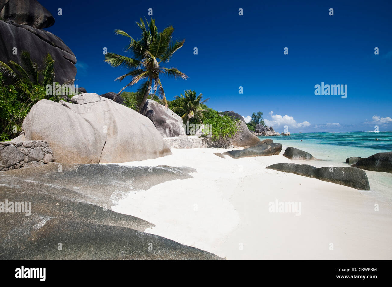 Tropical beach, La Digue, Seychelles Stock Photo