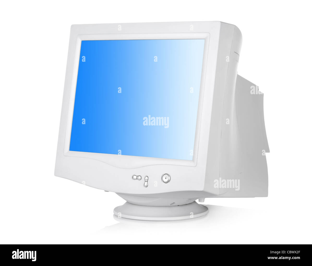 CRT monitor isolated on a white background Stock Photo