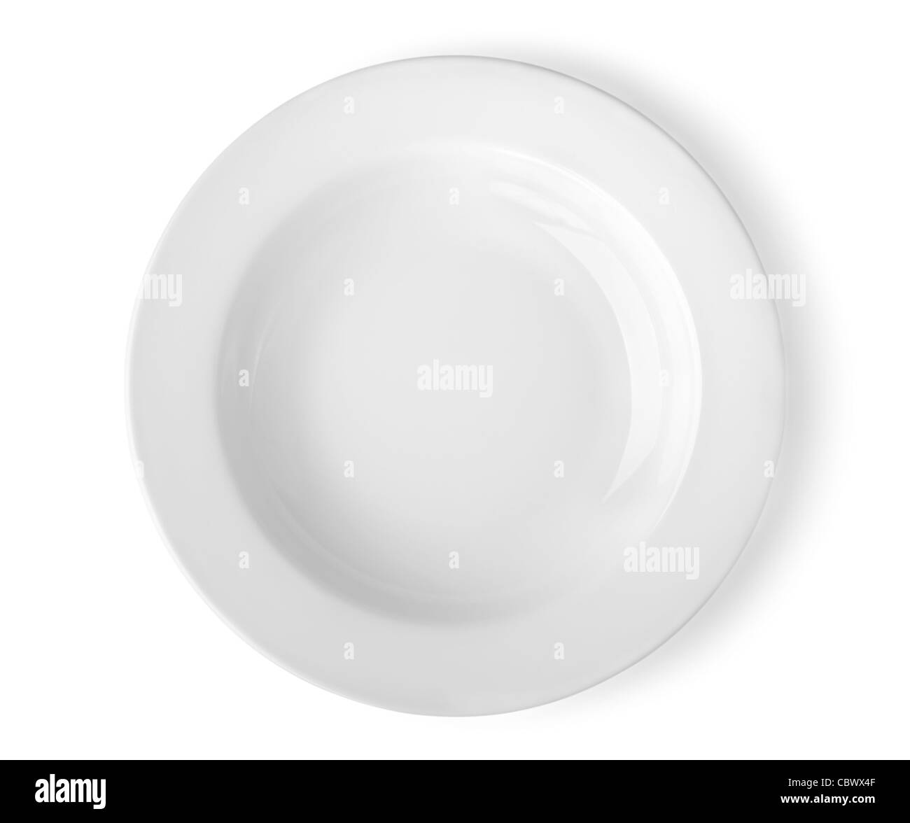 Empty plate isolated on a white background Clipping Path Stock Photo