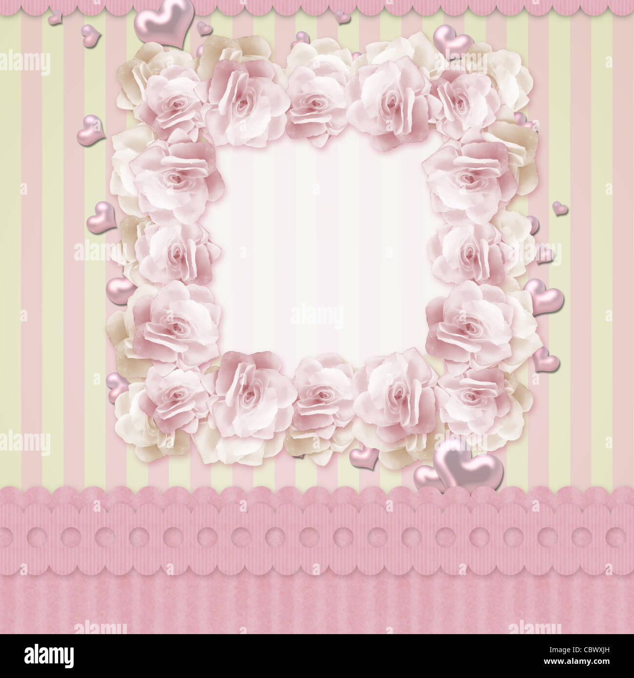 Card Frame With Roses Vintage frame with roses or invitation card Stock Photo - Alamy