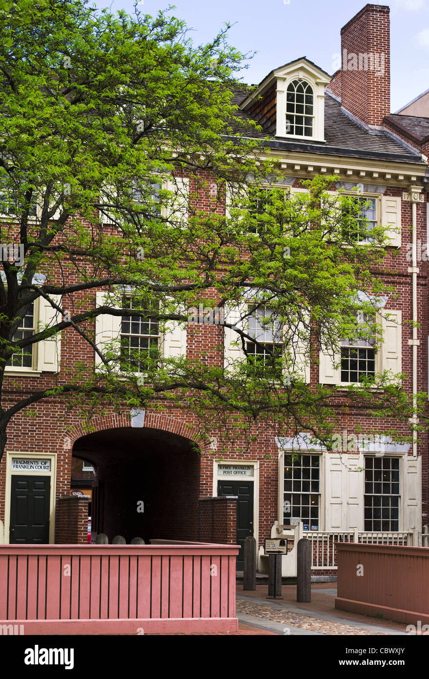 MARKET STREET HOUSES FRANKLIN COURT PHILADELPHIA PENNSYLVANIA Stock