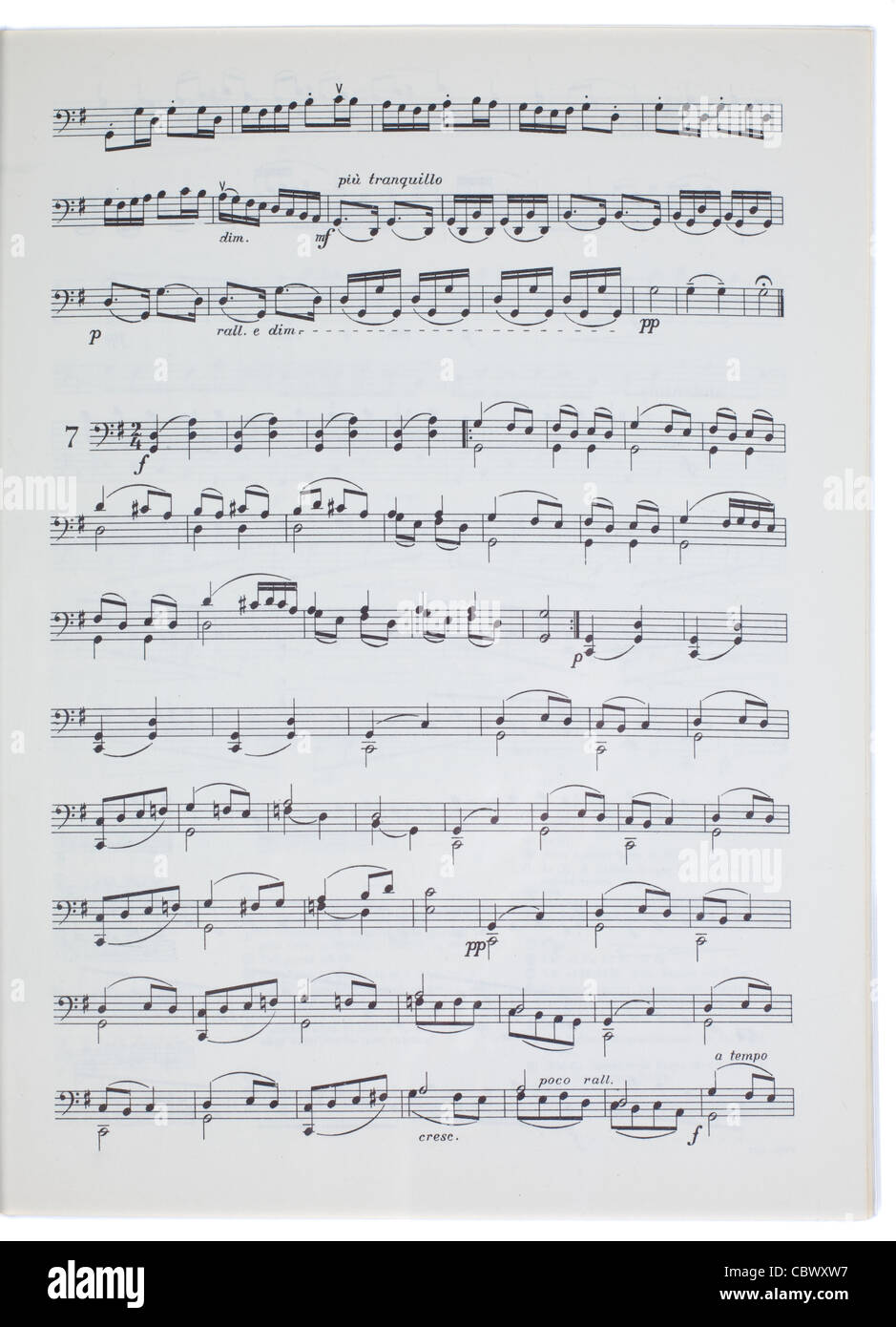 music sheet isolated on white background Stock Photo
