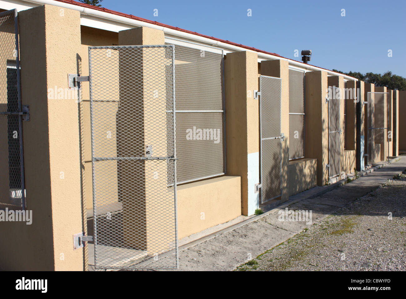 The dog kennels in Robben Island prison, Cape Town, South Africa Stock