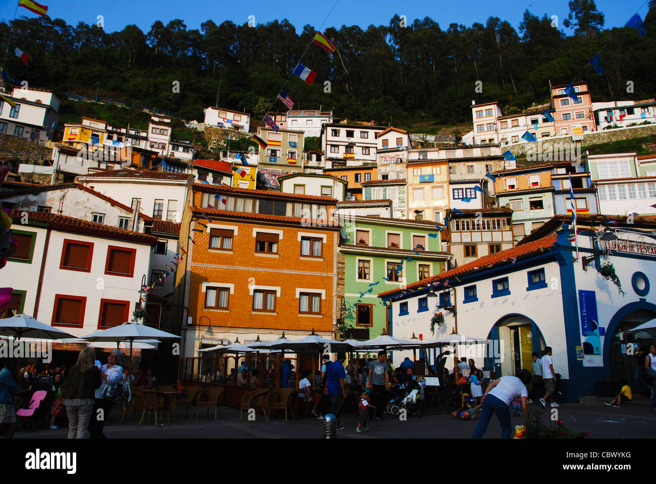 Coloured houses in Cudillero, Asturia, Spain Stock Photo