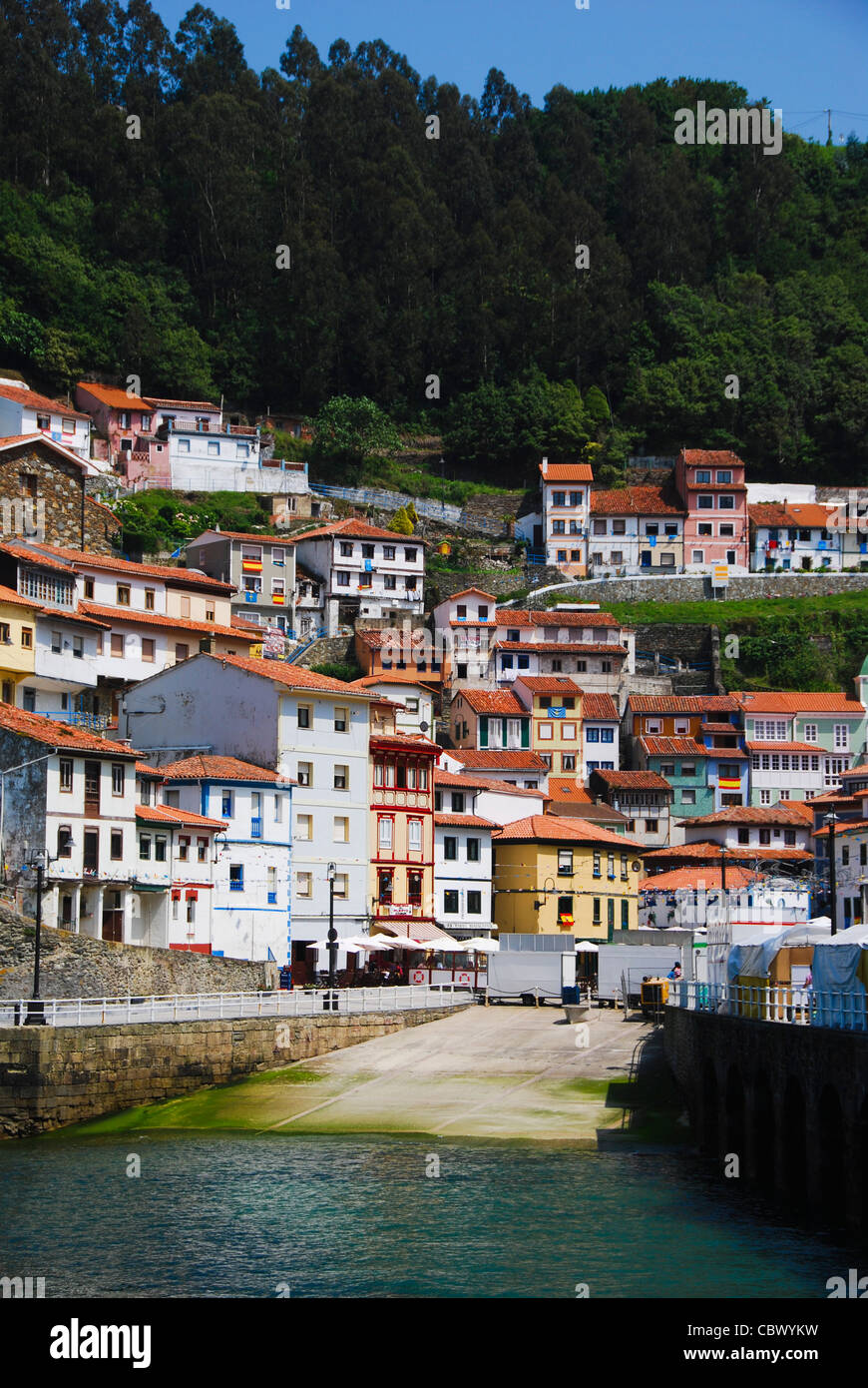 View from the seaside on the village of Cudillero, Asturia, Spain Stock Photo