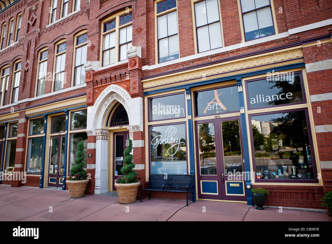Revived downtown shopping district in Macon, Georgia Stock Photo - Alamy