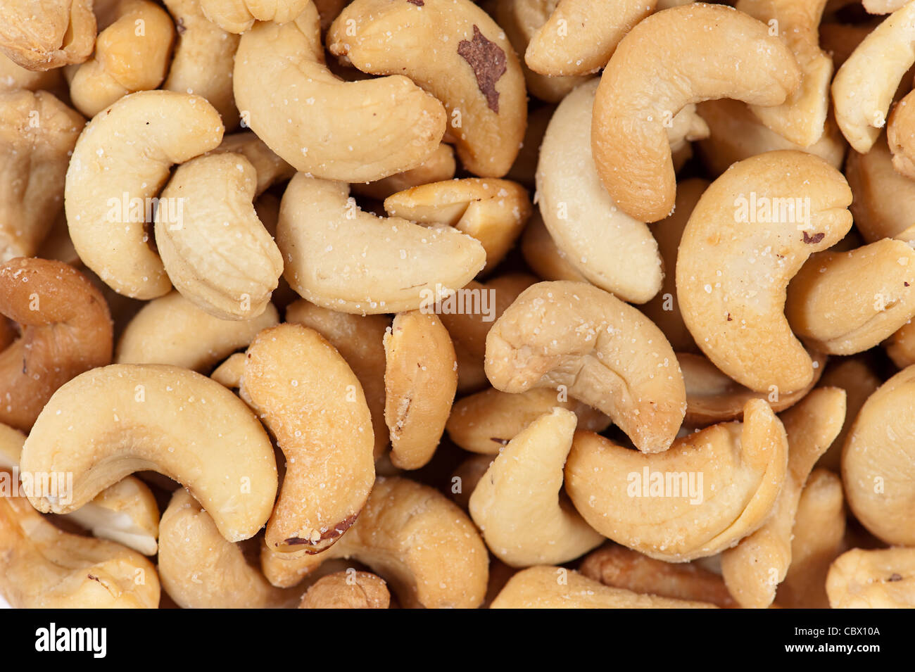 Salted cashew nuts Stock Photo
