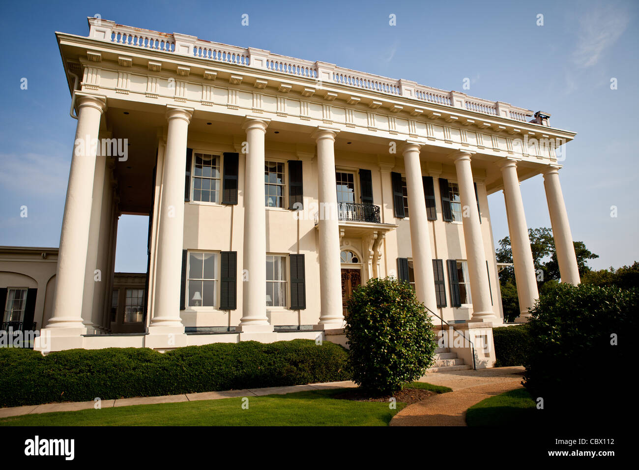 Woodruff House a Greek Revival Mansion built in 1836 in Macon, GA. The house also known as the Cowles-Bond House is owned by Me Stock Photo