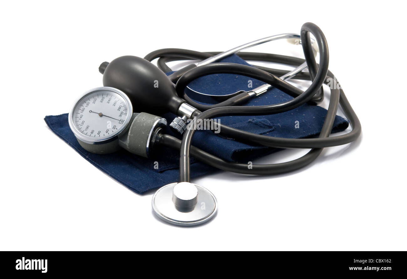 sphygmomanometer, the instrument used to measure blood pressure Stock Photo