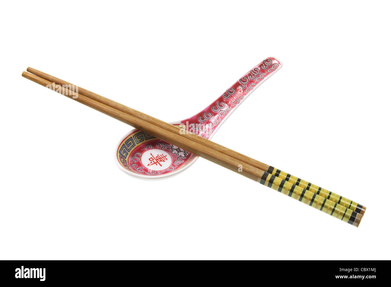 Chopsticks and Chinese Soup Spoon Stock Photo Alamy