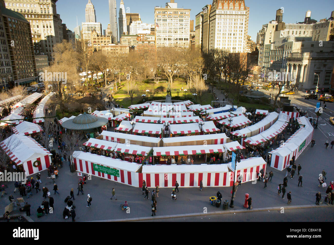 The Union Square Holiday Market in New York Stock Photo