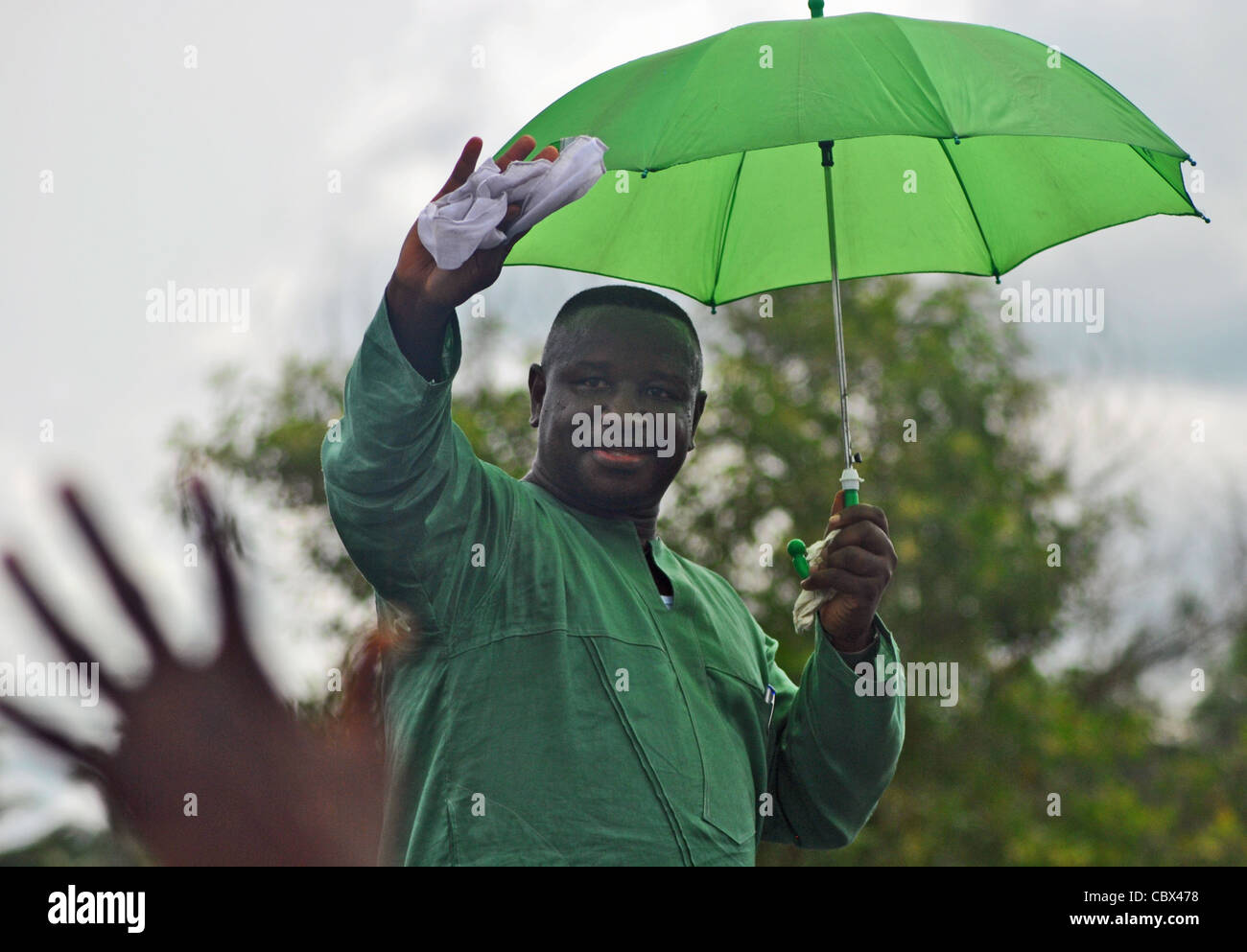 Julius Maada Bio, presidential candidate for the Sierra Leone People's Party at a rally in Bo, Sierra Leone Stock Photo