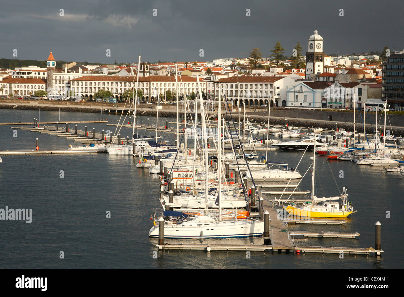 The city of Ponta Delgada. Sao Miguel island, Azores islands, Portugal. Stock Photo