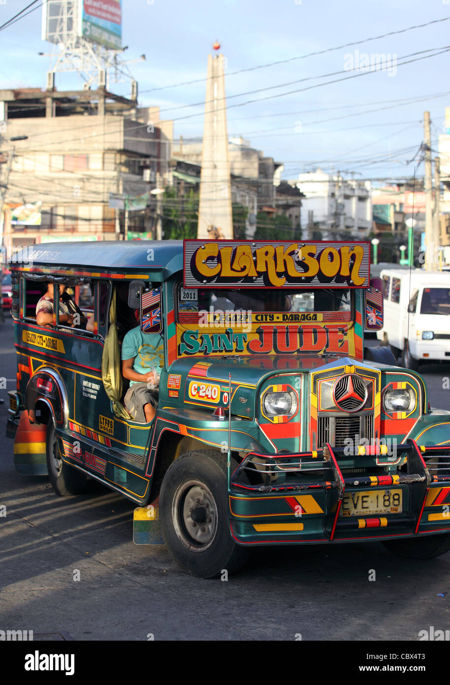 Jeepney bus in Legazpi (Legaspi) city. Legaspi, Luzon, Albay, Bicol, Philippines, South-East Asia, Asia Stock Photo