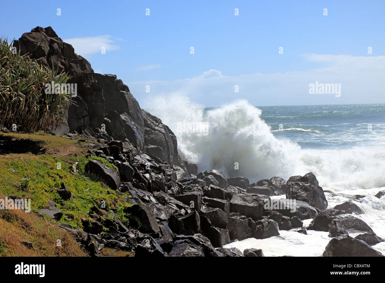 Extreme weather passing cyclone causes huge swells along Australia's eastern seaboard Stock