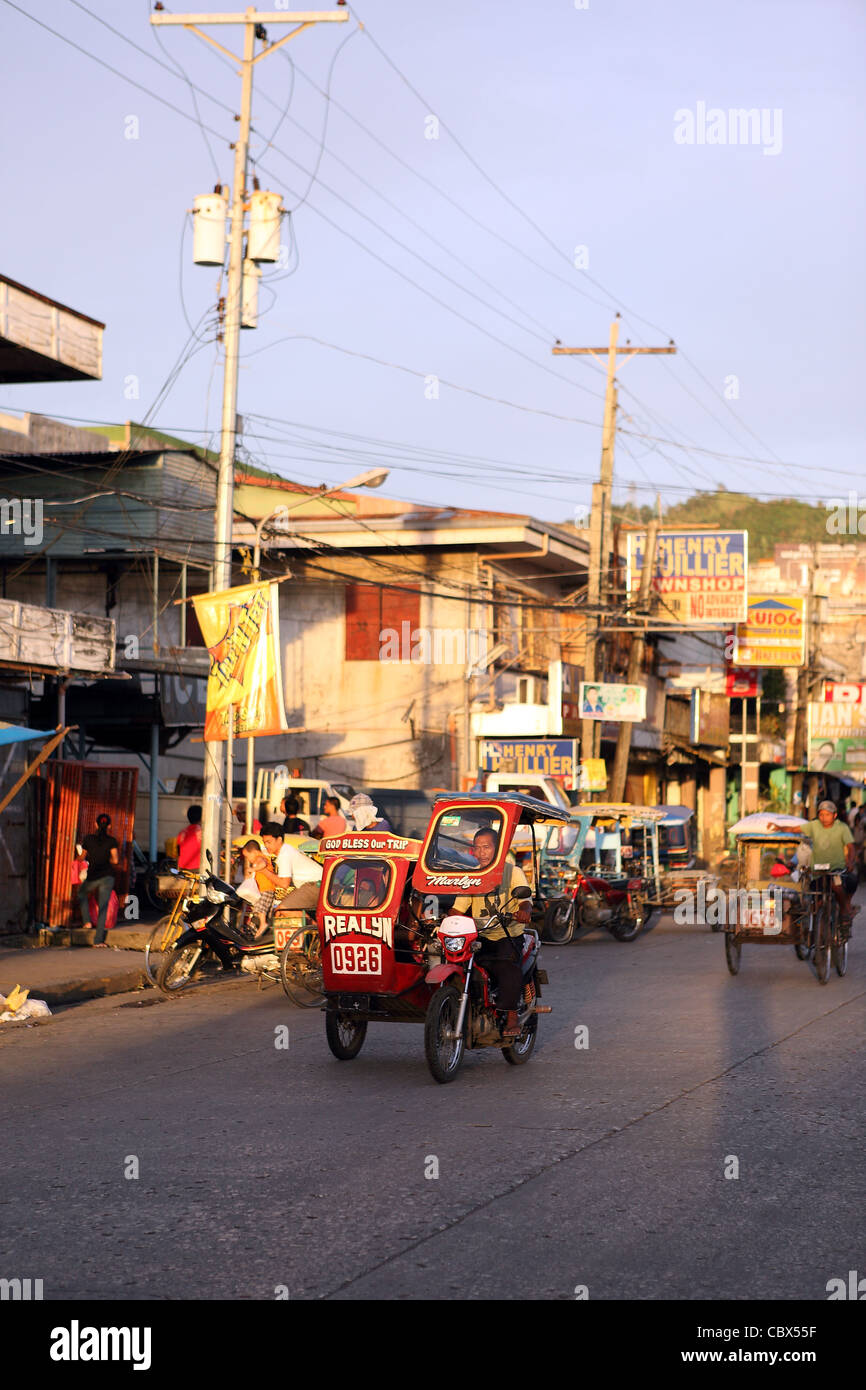 Motor taxi tuk tuk in the city center. Catbalogan, Samar Province, Visayas, Philippines Stock Photo