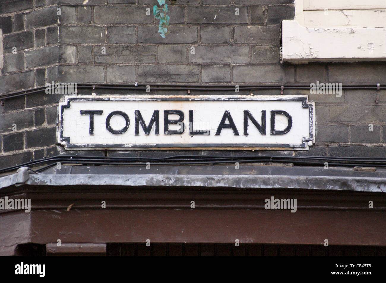 Metal street sign, Tombland, Norwich, Norfolk, England Stock Photo