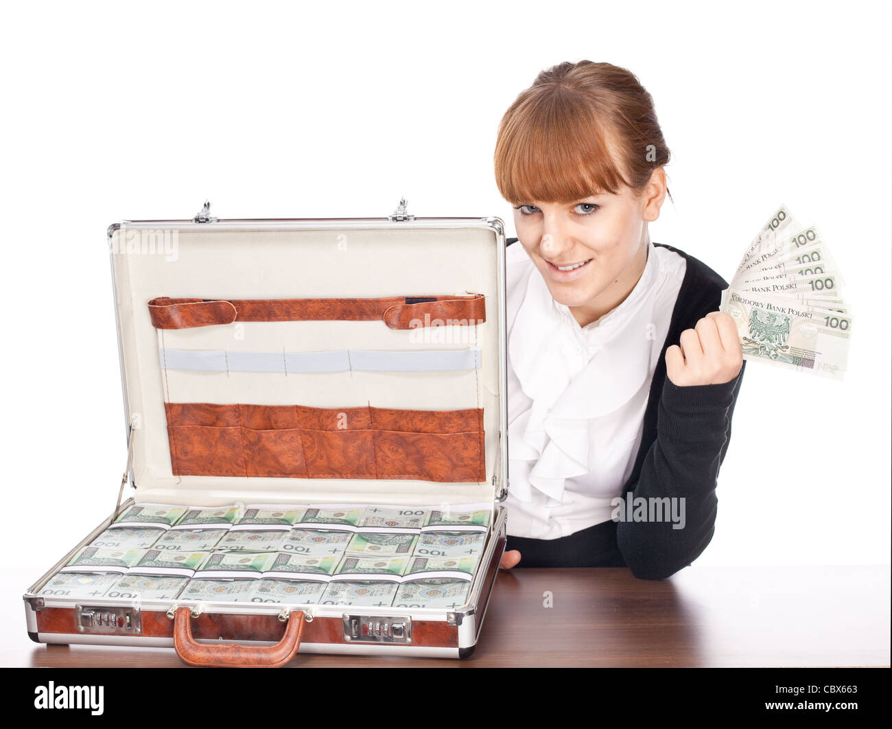 Briefcase suitcase full money dollar hires stock photography and