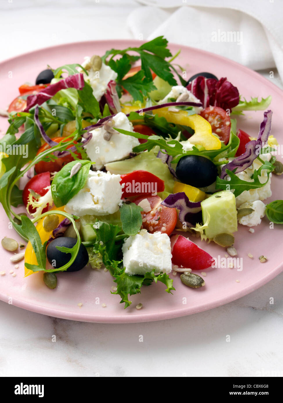 feta cheese salad Stock Photo
