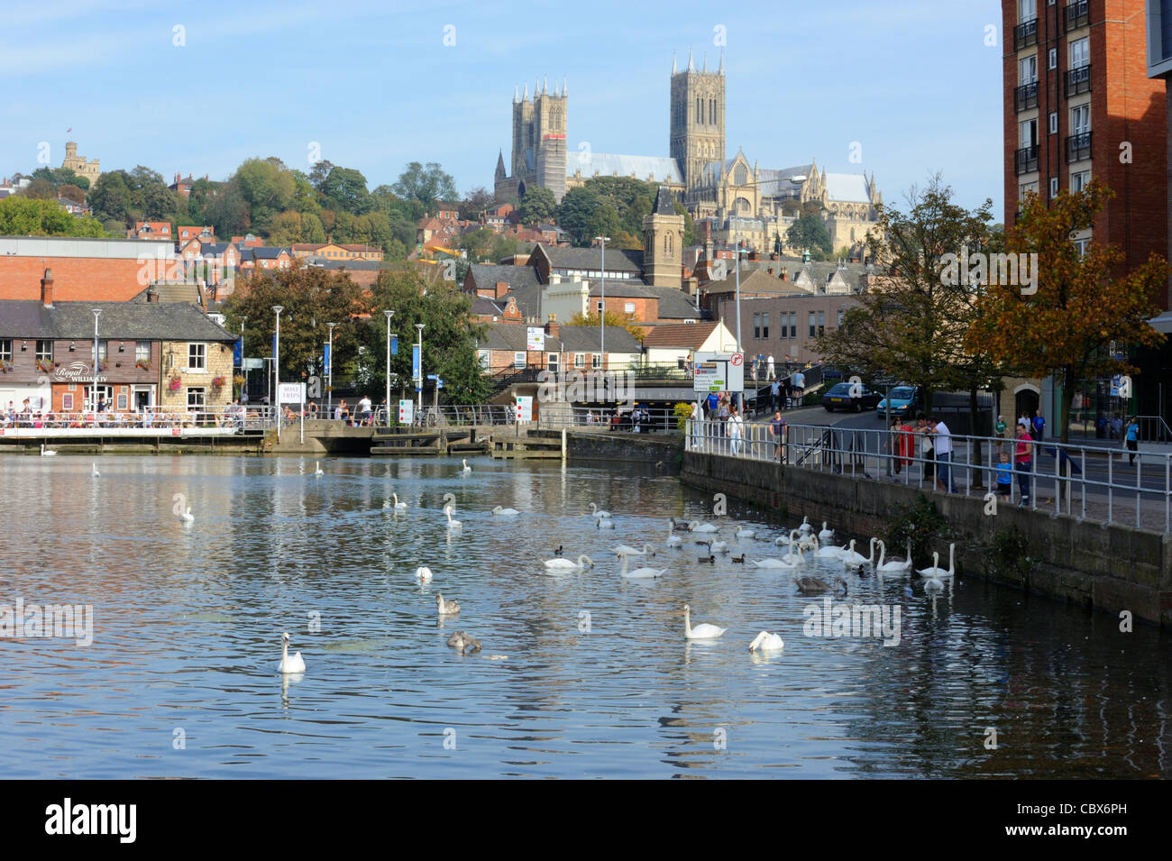 Brayford Pool and waterfront in Lincoln Stock Photo